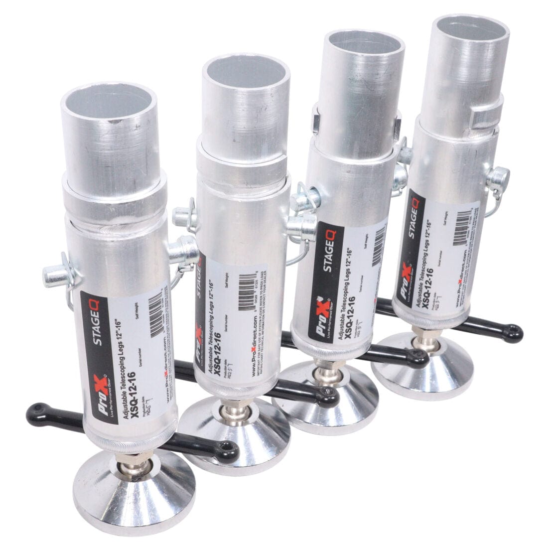 ProX ProX XSQ-1215 MK2 Set of (4) Telescoping Stage Legs with Ball Joint Adjusts from 12 to 15 inches compatible with ProX StageQ Platforms XSQ-12-15