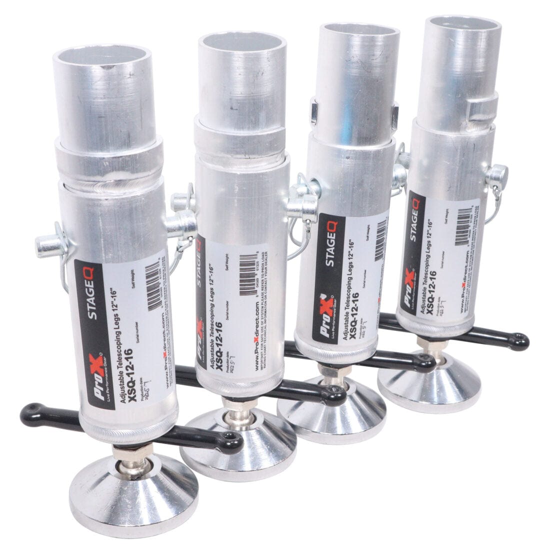 ProX ProX XSQ-1215 MK2 Set of (4) Telescoping Stage Legs with Ball Joint Adjusts from 12 to 15 inches compatible with ProX StageQ Platforms XSQ-12-15