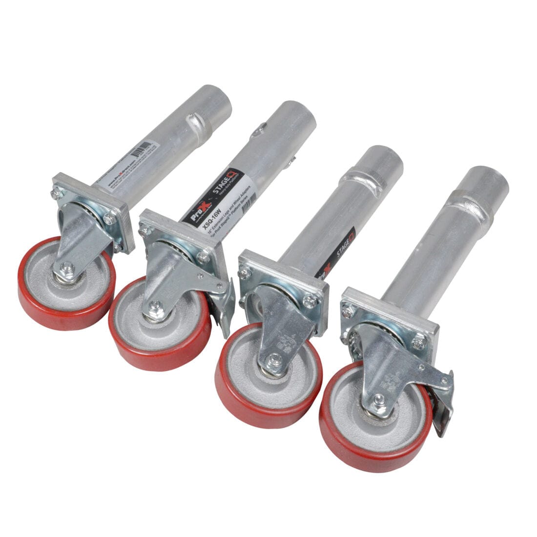 ProX ProX XSQ-16W StageQ Locking Staging 16" Height Stage Legs with 5" Rubber Steel Casters | Set of 4 XSQ-16W