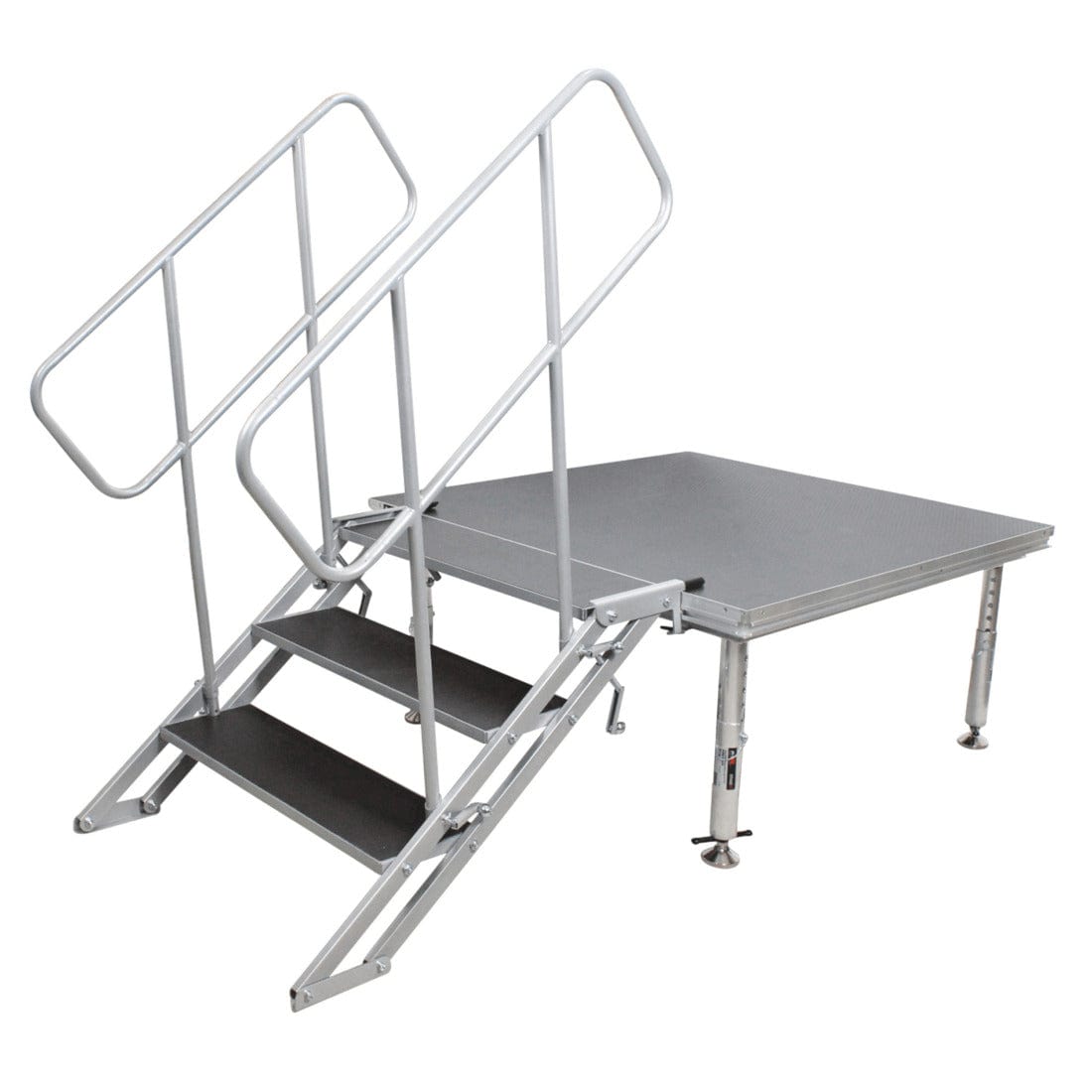 ProX ProX XSQ-ST3 StageQ 3 Step Heavy Duty Foldable Adjustable 18 to 28 Inch with Rail XSQ-ST3