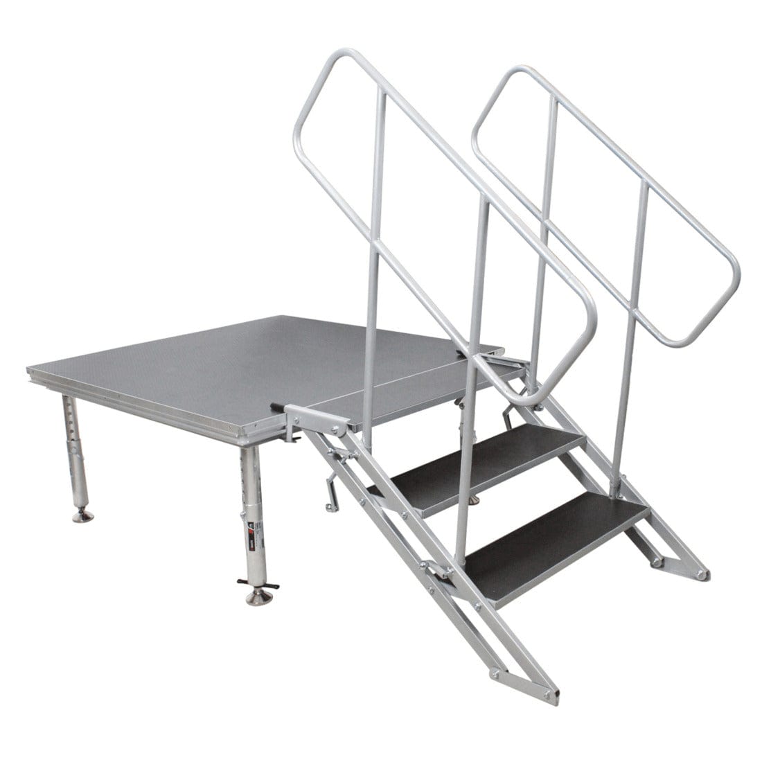 ProX ProX XSQ-ST3 StageQ 3 Step Heavy Duty Foldable Adjustable 18 to 28 Inch with Rail XSQ-ST3
