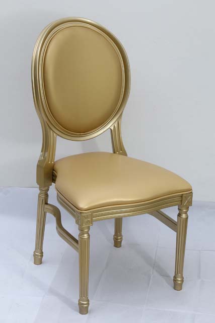 Gold Resin Louis Pop Chair with Gold Back Rest 1