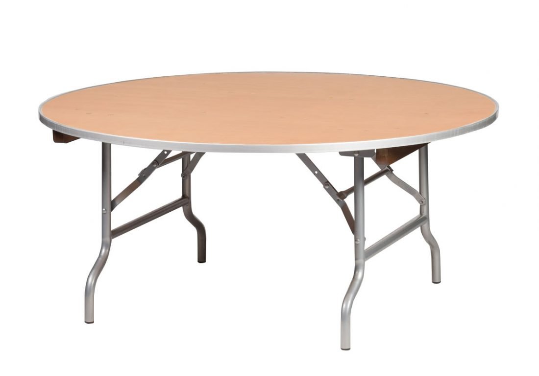 48" Round Children's Plywood Banquet Table with Metal Edge