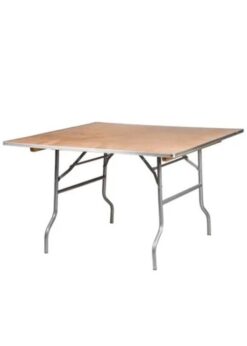 60" Square "Heavy Duty" Plywood Folding Banquet Table, Includes FREE METAL EDGE UPGRADE