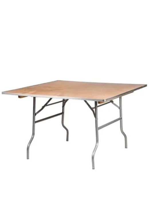 48" Square "Heavy Duty" Plywood Folding Banquet Table, Includes FREE METAL EDGE UPGRADE