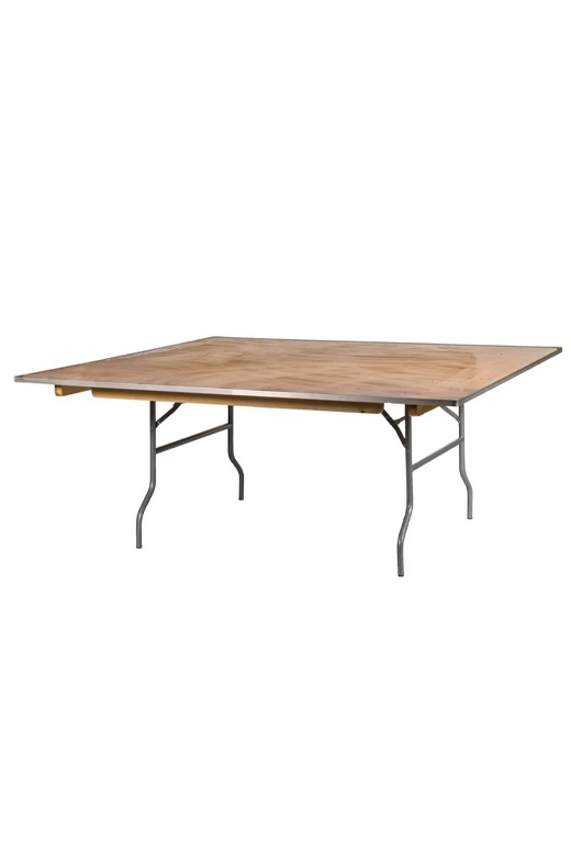 72" Square "Heavy Duty" Plywood Folding Banquet Table, Includes FREE METAL EDGE UPGRADE