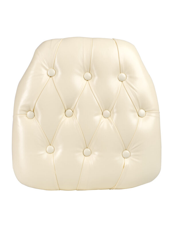 Ivory 1.75″ Thick Vinyl Tufted Panel Chiavari Chair Cushion by Chivari CUSHPANVINTUFTIVY-AX-T