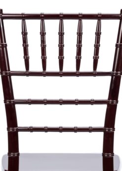 Mahogany Resin Mono Bloc Chiavari Chair Back - Zoomed