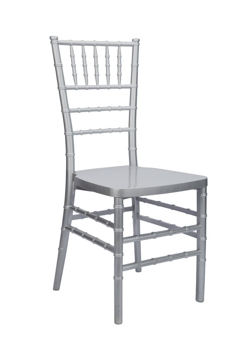 Silver Resin Mono Bloc Chiavari Chair Back - Zoomed