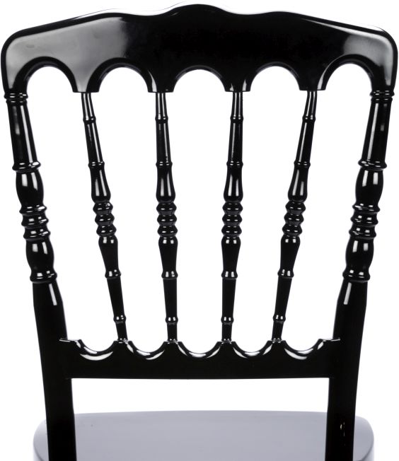 Black Resin Steel Core Napoleon Chair Back - Zoomed