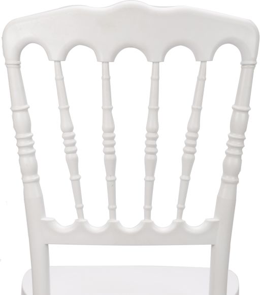 White Resin Steel-Core Napoleon Chair Back - Zoomed