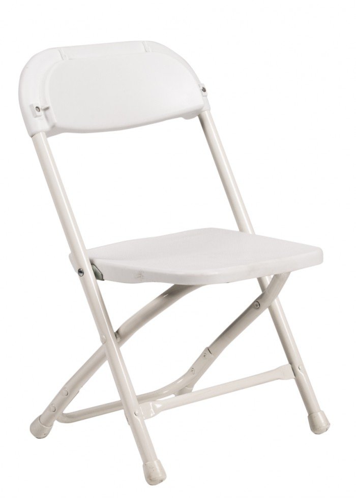 White Plastic (Poly) Children's Folding Chair