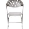 Samson Series White Plastic Fan Back Folding Chair