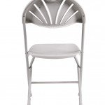 Samson Series White Plastic Fan Back Folding Chair 3