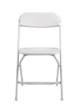 Samson Series White Plastic Folding Chair