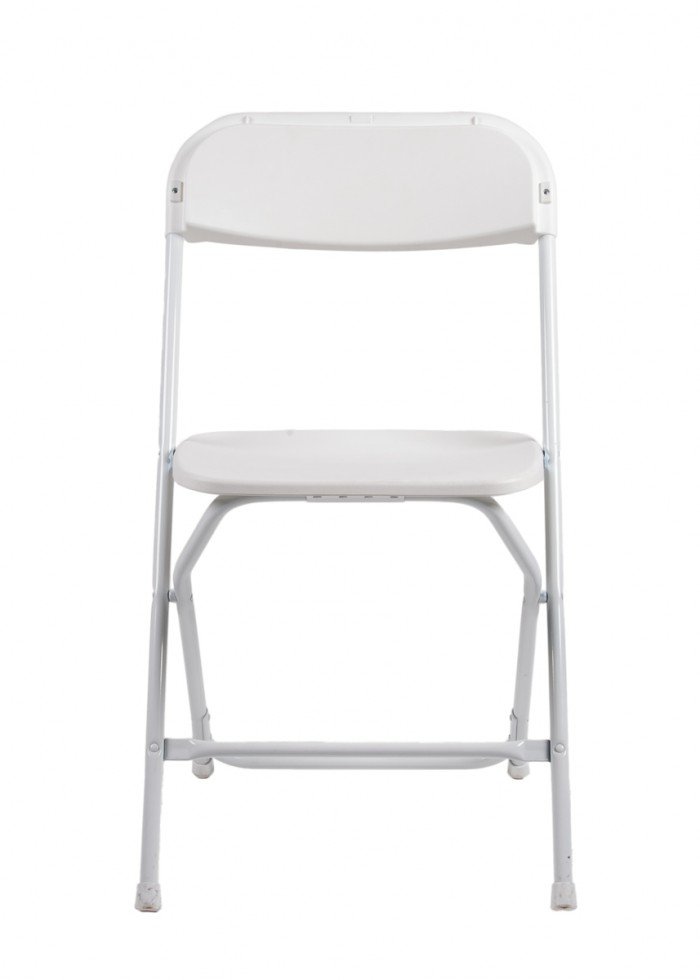 Samson Series White Plastic Folding Chair