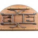 60″ Half Round “Heavy Duty” Plywood Banquaet Table, Metal Edge 3