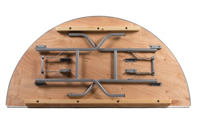 60" Half Round "Heavy Duty" Plywood Banquaet Table, Metal Edge