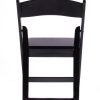 Black Resin Folding Chair with White Vinyl Padded Seat