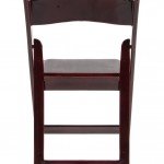 Mahogany Resin Folding Chair with White Vinyl Padded Seat 3