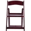 Mahogany Resin Folding Chair with White Vinyl Padded Seat