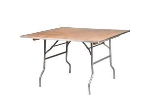 48" Square "Heavy Duty" Plywood Banquet Table, Metal Edge