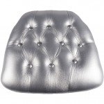 Silver Vinyl Wood Base Tufted Chiavari Chair Cushion 2