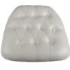 White Vinyl Wood Base Tufted Chiavari Chair Cushion