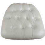 White Vinyl Wood Base Tufted Chiavari Chair Cushion 2