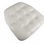 White Vinyl Wood Base Tufted Chiavari Chair Cushion 1