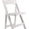 Samson Series White Wood Folding Chair with White Vinyl Padded Seat