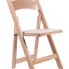 natural wood folding chair with tan seat1