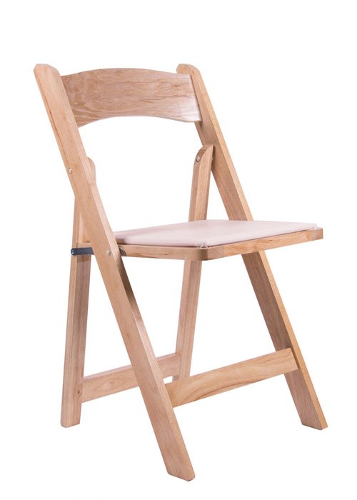 natural wood folding chair with tan seat1