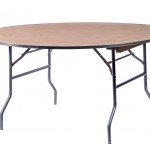 60″ Round “Heavy Duty” Plywood Banquet Table with Metal Edge 1