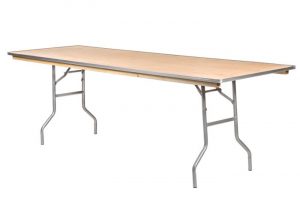 96"x30" Rectangle "Heavy Duty" Plywood Banquet Table, Metal Edge