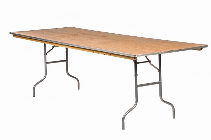 96"x36" Rectangle Extra Wide "Heavy Duty" Plywood Banquet Table, Metal Edge