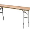 96"x18" Rectangle "Heavy Duty" Plywood Banquet Table, Metal Edge