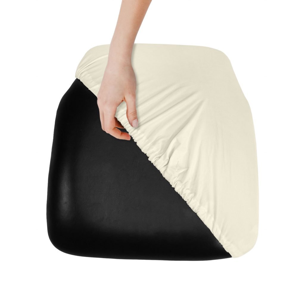 Cushion Cap for Panel Cushion Spandex Ivory Z Series Front Hand View CUSHCAPSPNDXIVY ZG T