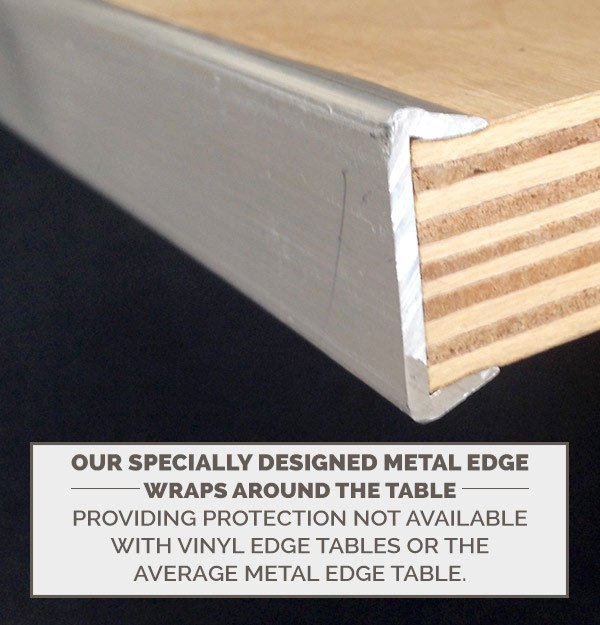 84"x30" Serpentine "Heavy Duty" Plywood Banquet Table, Metal Edge