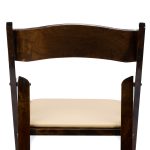 Fruitwood Wood Folding Chair with Tan Seat 2