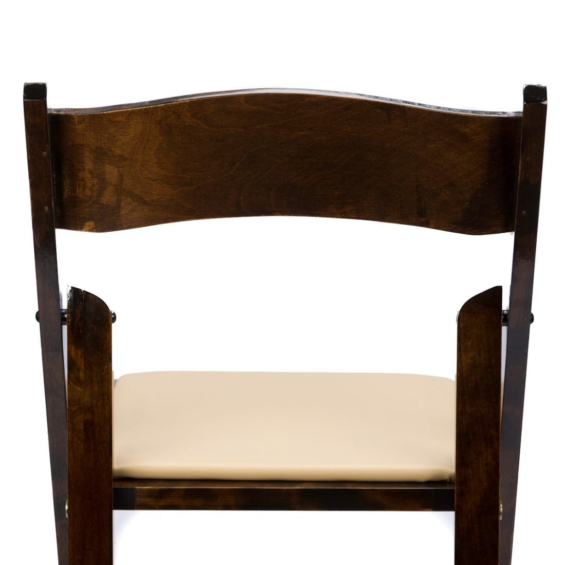 Fruitwood Wood Folding Chair with Tan Seat