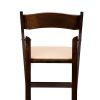 Fruitwood Wood Folding Chair with Tan Seat