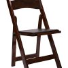 Fruitwood Wood Folding Chair with Black Seat