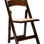 Fruitwood Wood Folding Chair with Tan Seat 1