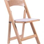 Natural Wood Folding Chair with Tan Seat 1