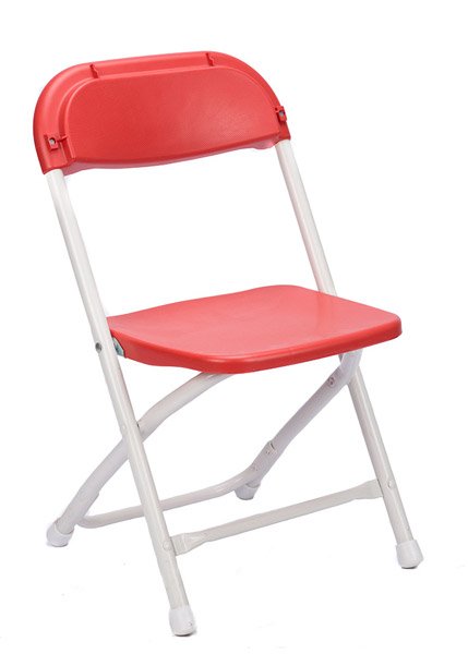 Red Plastic (Poly) Children's Folding Chair