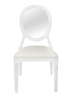 White Resin Louis Pop Chair with Clear Back