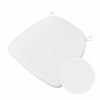 Cushion Vinyl Material Velcro Strap White Color Left Angle View with Color Swatch CUSHSTRAPVINWHI ZG T