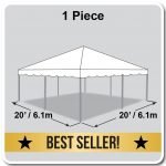 Tent Kit Frame 20×20 1 White Top 4 Aluminum Poles Galvanized Steel Fittings 36in Stakes 10ft Strap with Ratchet Z Series TENT KIT 20X20 ZG T First Image