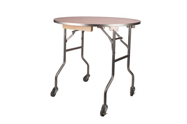 36 Round Plywood Banquet Table, Round Table With Wheels